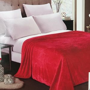 Red Micro Plush Velvet Throw Blanket